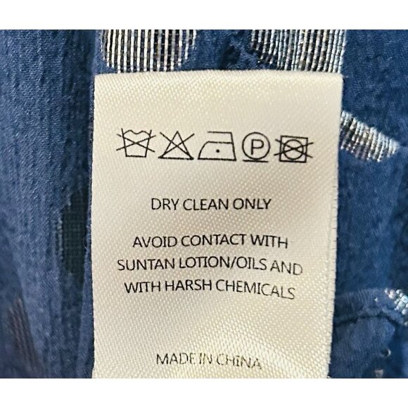 SALONI Navy Tilly Dress Womens Sz 6 Metallic Polka Dots Silk Ruffle Drop Waist - Picture 11 of 16